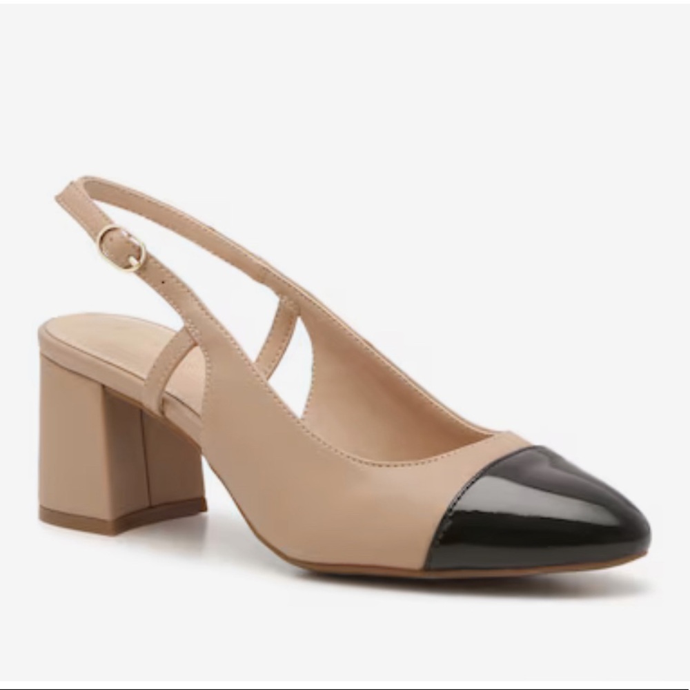 Kelly & Katie Beige/Black Eliana Pump Sz 9.5